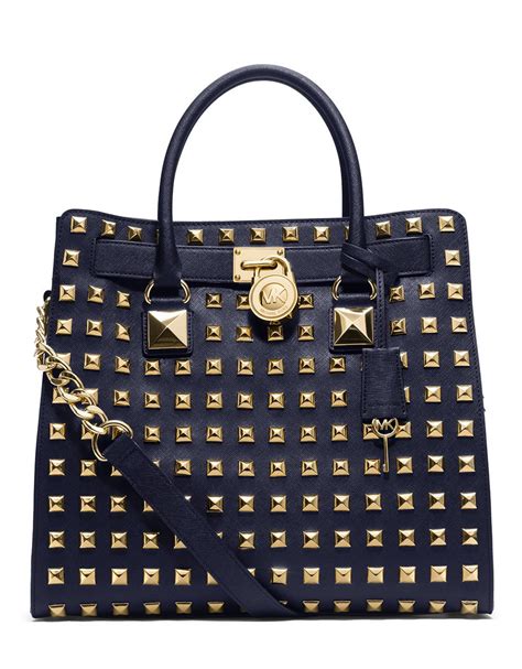 michael kors hamilton studded large tote|Michael Kors saffiano leather tote.